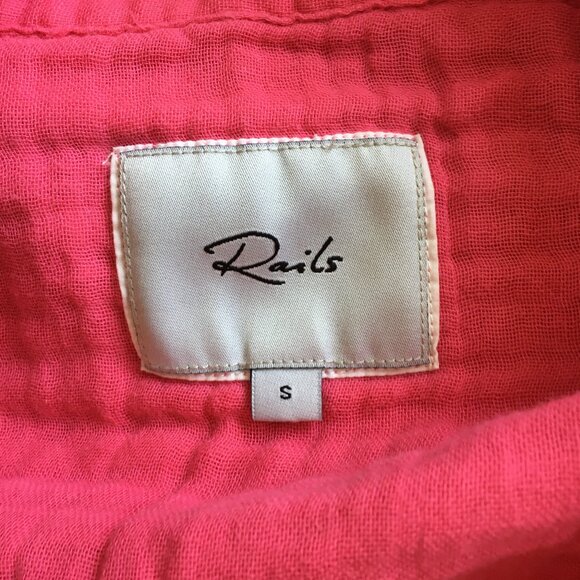 RAILS Hibiscus ELLIS Breezy Lightweight Cotton Gauze Long Sleeve Button Shirt - Picture 2 of 10